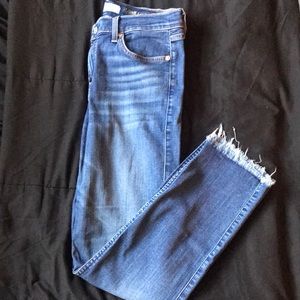 7 for all mankind b(air) skinny ankle frayed denim